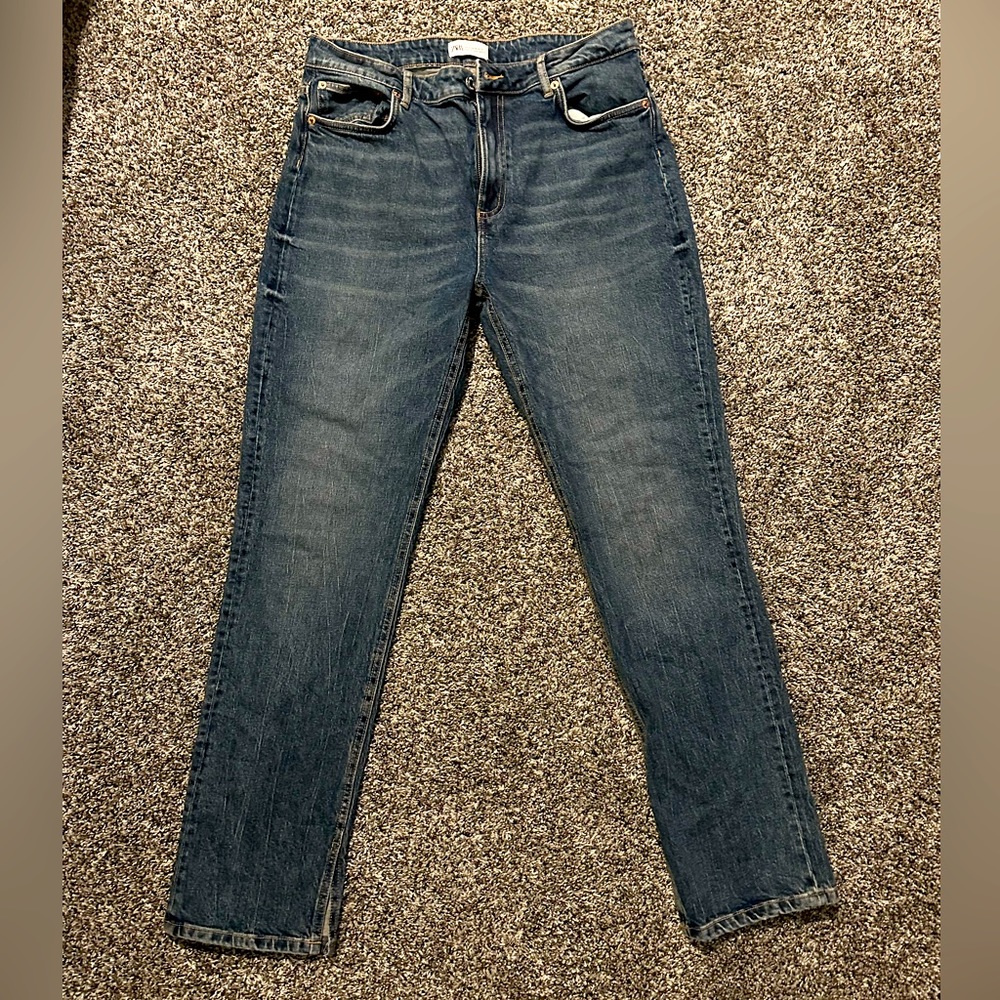 Zara TRF Slim Split Jeans US 14